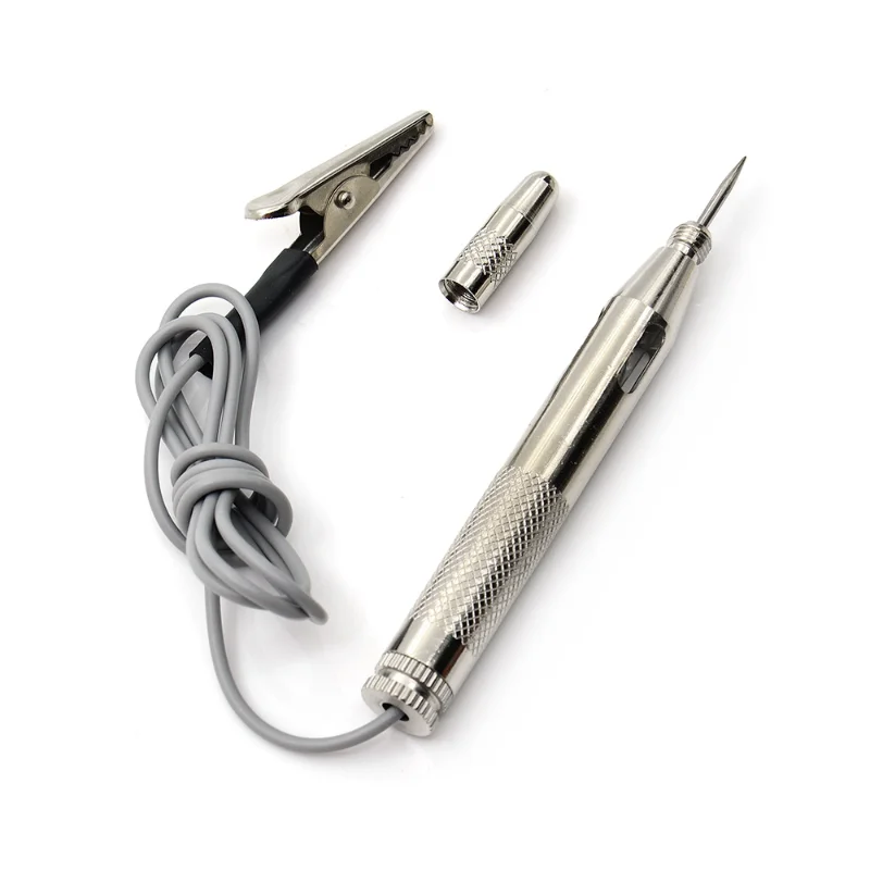 

High Quality Car Motorcycle Circuit Voltage Tester fuses and light sockets Test Pen DC 6V-24V Cable and Clip Circuit Tester