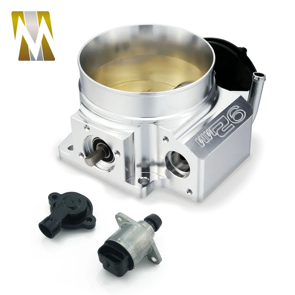 

Silver 92mm Throttle Body with TPS Throttle Body Position Sensor For G M LS1 LS2 LS3 LS6 LSX TB1021S Aluminum High Quality Black