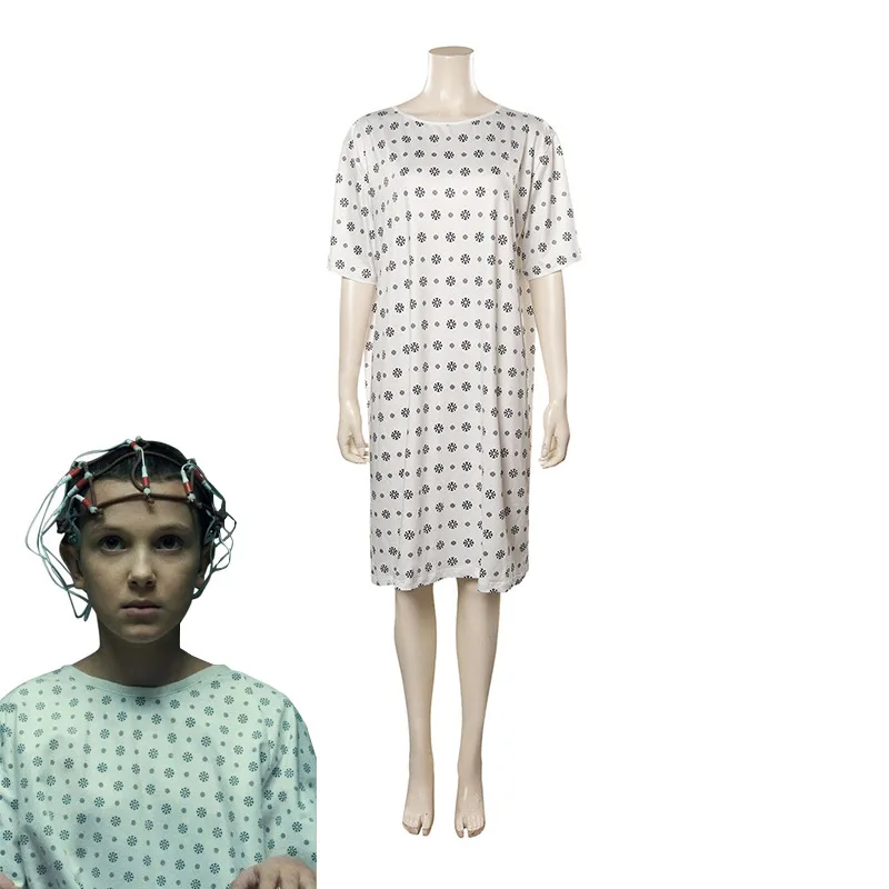 

Stranger Things Season 4 Eleven Cosplay Costume White Long Skirt Dress Snowflake Pattern HellFire Club Mike Wheeler Dustin Lucas