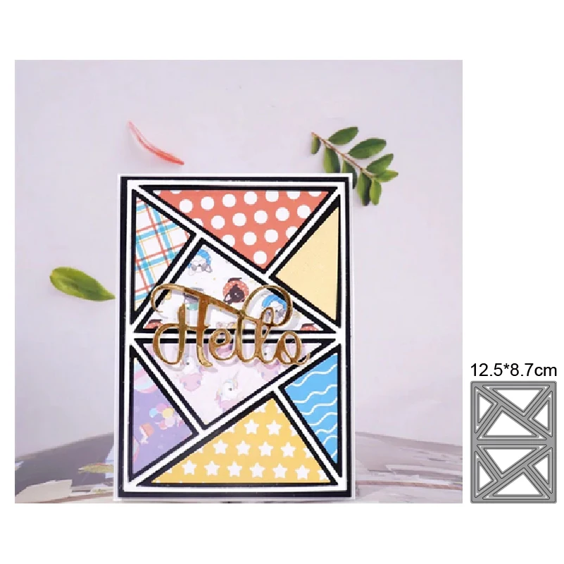

2022 New Rectangular Triangle DIY Metal Cutting Knife Die Greeting Card Hanging Card Scrapbook Decorative Craft Embossed Knife