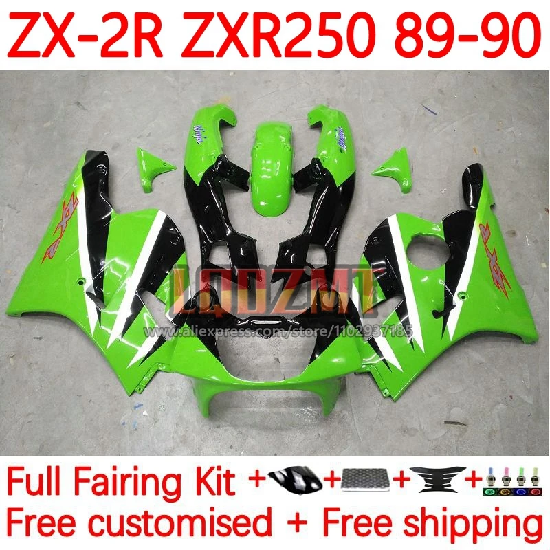 

В наличии набор зеленых рам для KAWASAKI NINJA ZXR-250 ZX2R ZXR 250 C ZX-2R ZX 2R R250 ZXR250 1989 1990 ZX-R250 89 90 обтекатель 22No.71