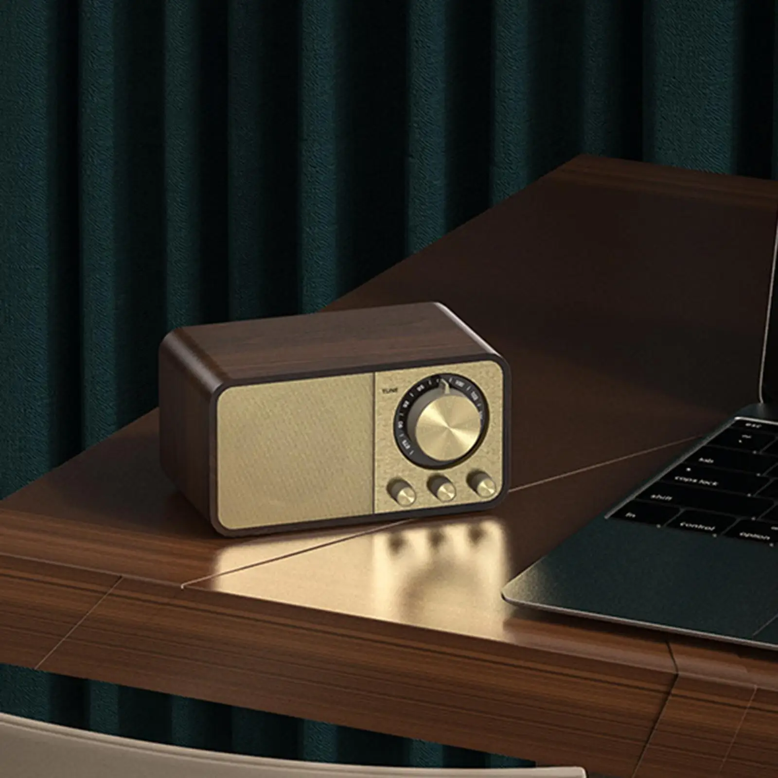 

Bluetooth Speaker Old Fashioned Classic Style Wood 5W Loud Volume Built-In Mic Retro FM Radio for Party Gift Outdoor Home Office