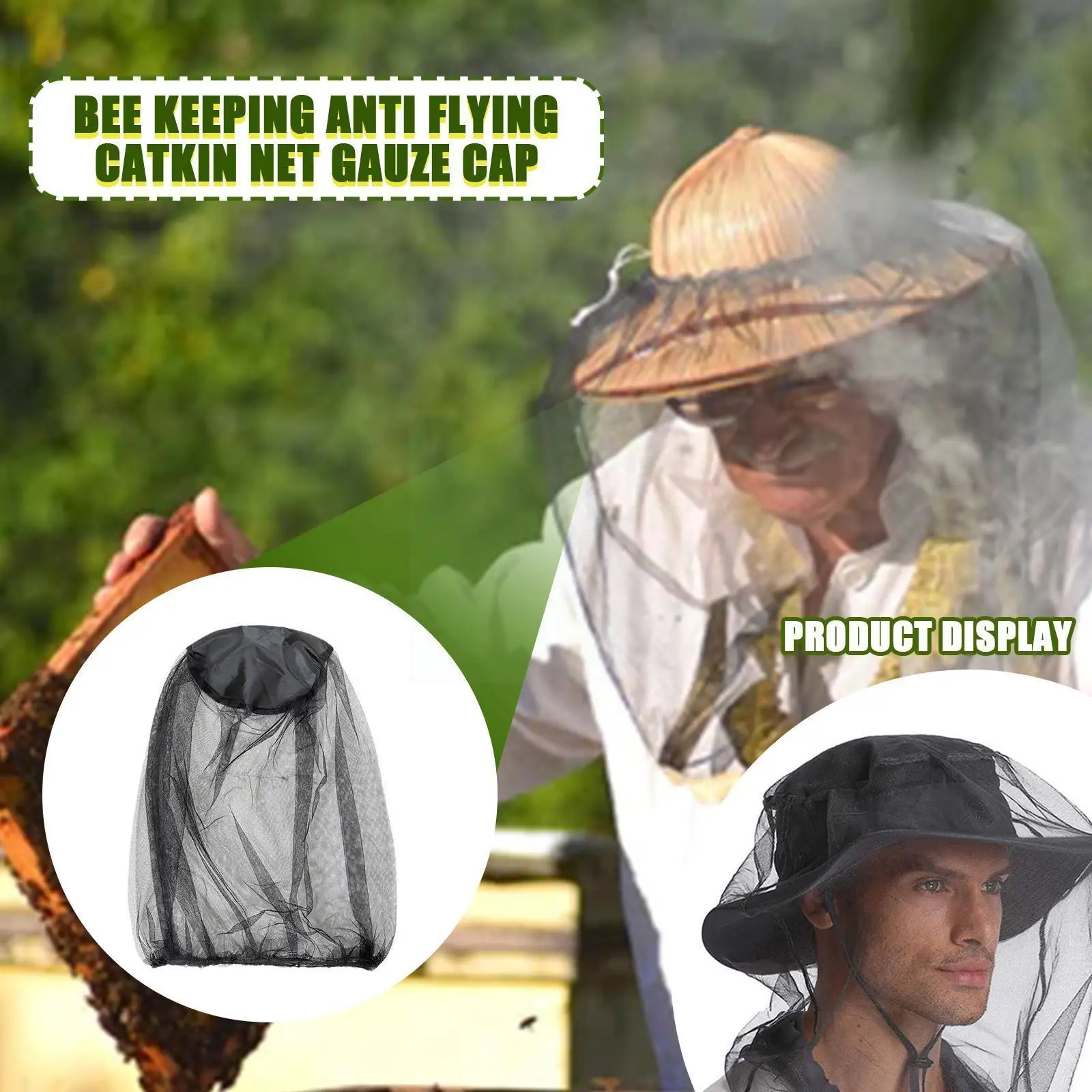 

Outdoor Fishing Cap Anti Mosquito Insect Hat Fishing Mesh Face Cap Bug Hats Fishing Protector Camping Hat Net T5h6