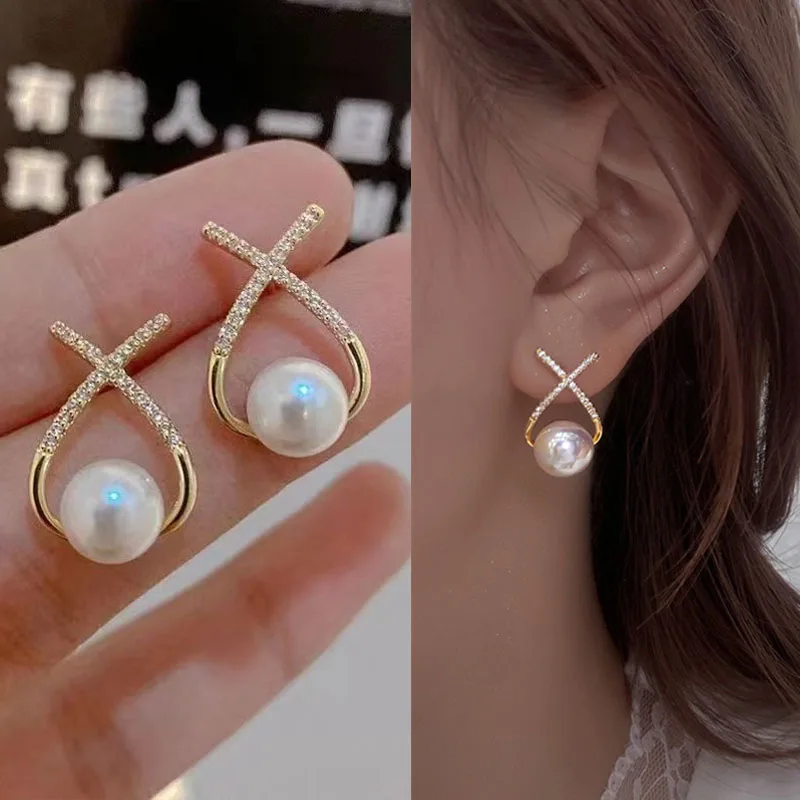 

Fashion Simple Earrings 2021 Trend Big Pearl Pendant Earrings Water Drop Retro Ladies Elegant Jewelry