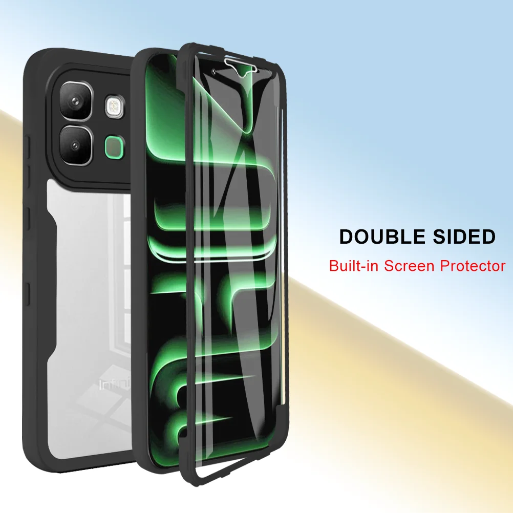Фото Противоударный чехол для Infinix Note Edge 5G с полной защитой корпуса, защитная пленка для экрана, Fundas Coque №3