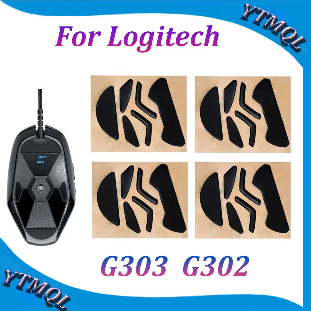 2-10 комплектов, коврики для мыши и Коньков для Logitech G303 G302, белая и черная беспроводная мышь, противоскользящая наклейка, сменный разъем
