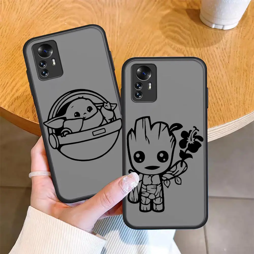 

Marvel Hero Baby Groot Yoda Comics Matte Phone Case For Xiaomi Mi 12 11 11T 10 10S 9 8 6X 5X A3 Ultra Lite Tpro Pro Cover Funda