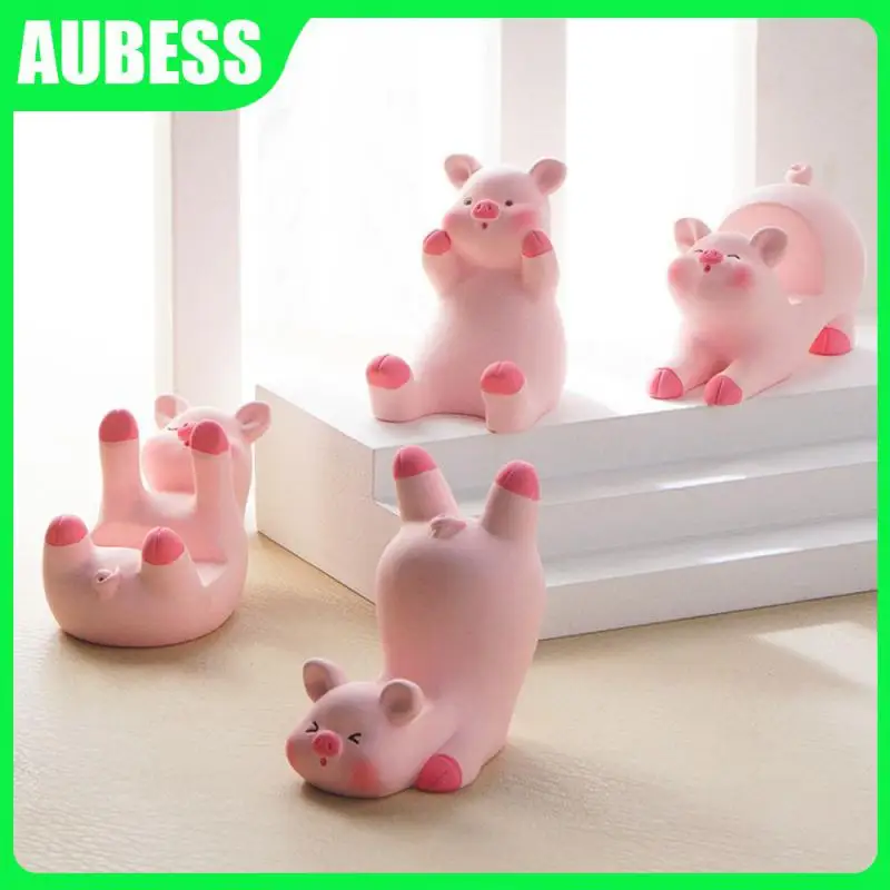 

Simple Practical Desktop Brackets Resin Universal Cell Phone Holders Small Cartoon Cute Piggy Phone Bracket High Quality Fashion