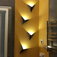 creative wrought iron led wall lamp simple room hotel room mirror wall lamp passage garden decorative lamp opposite sex triangle