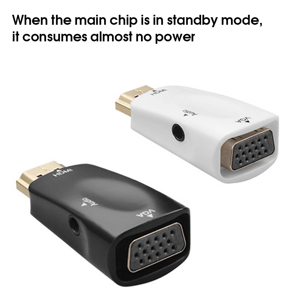 

HDMI-compatible to VGA Cable Converter Male To Famale Converter Adapter 3.5 mm Jack Audio HD 1080P For PC Laptop Tablet