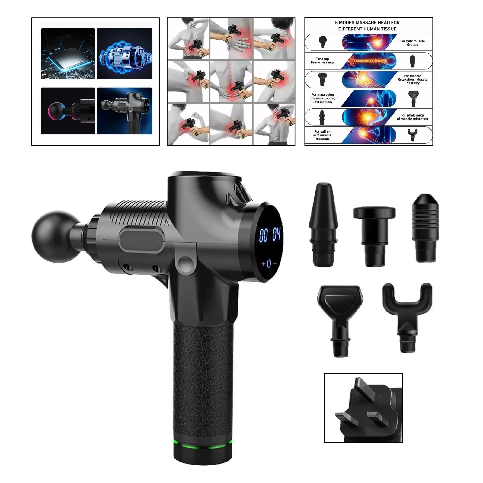 

Cordless Massage Gun Percussion Deep Tissue Massager 30 Speed Muscle Massage Exercising Relaxation Slimming Shaping Pain Relief
