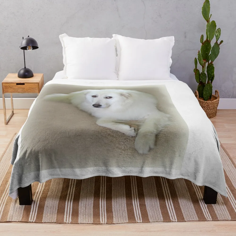 

Miley My 3 year old Rescue Maremma Sheepdog Throw Blanket