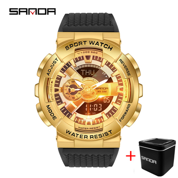 SANDA Sport Mens Watches Top Brand Luxury Quartz Watch For Men Military Waterproof Digital Wristwatch Clock Relogios Masculino-36773