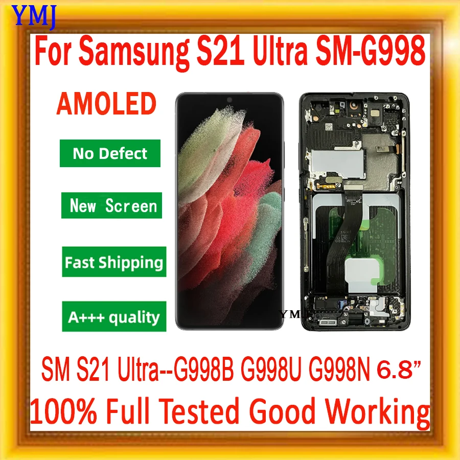 

ЖК-дисплей с сенсорным экраном и дигитайзером в сборе для Samsung Galaxy S21/S21 Plus/S21Ultra, G991 G996 G998 S21FE G990 Super AMOLED, Новинка