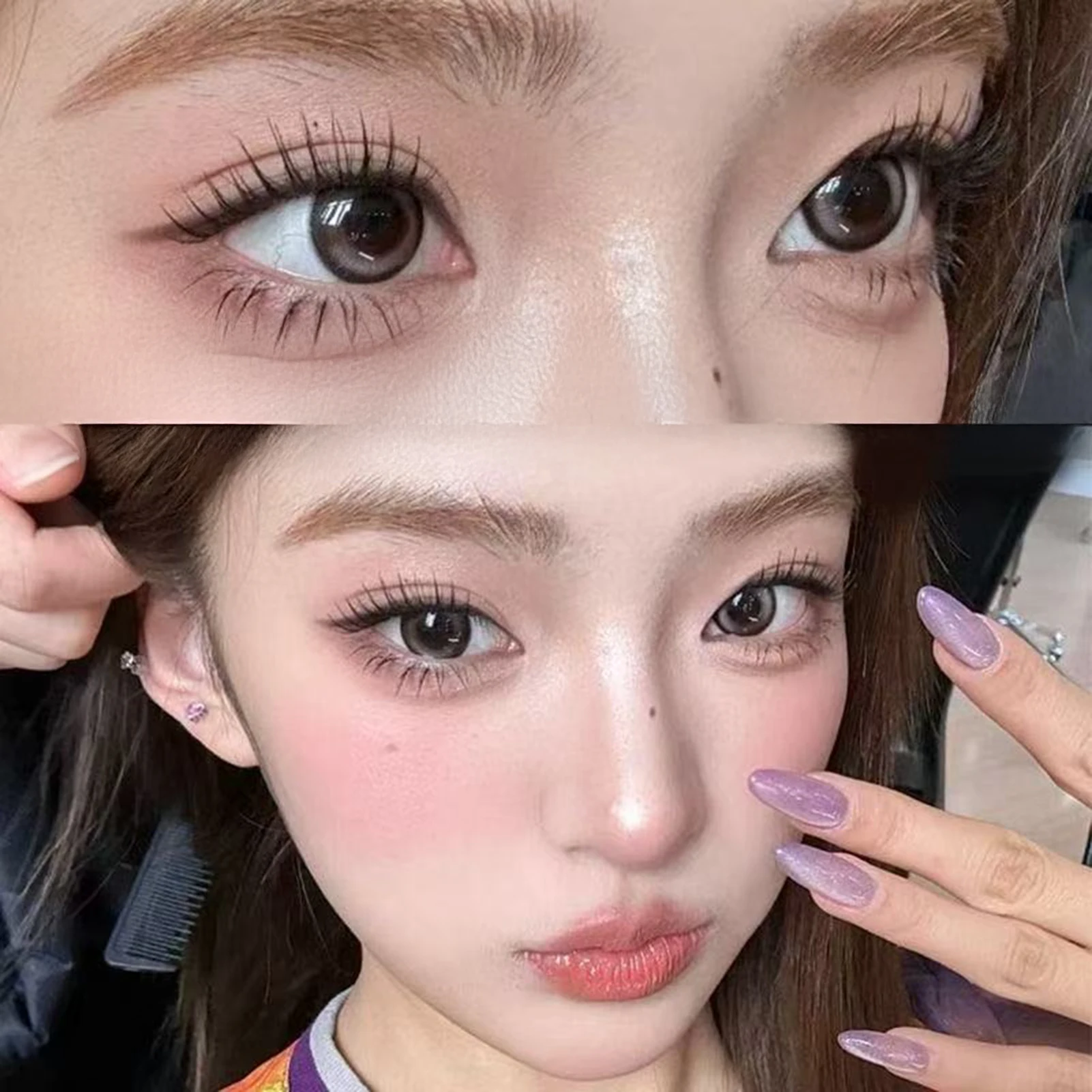 Фото Наращивание накладных ресниц в корейском стиле без клея Натуральные мягкие завитые тонкие сегментные ресницы 7-13 мм Смешанный ежедневный макияж ресниц №4