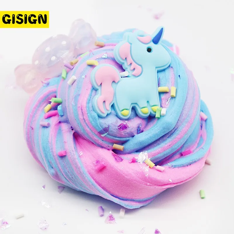 

60ml Unicorn Puff Slime Glue Plastic Clay Light Colorful Modeling Polymer Sand Fluffy Fidget Plasticine Gum For Handmade Toys