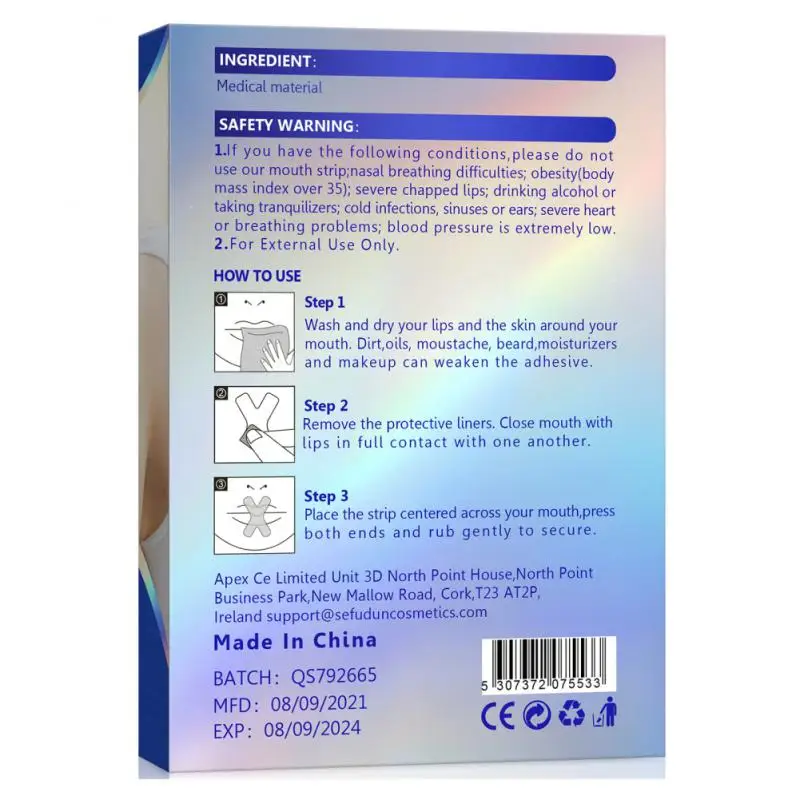 

/bag Sealing Mouth Correction Patch Cross Mouth Closure Patch To Prevent Snoring Sleeping Anti-open Mouth Sticker