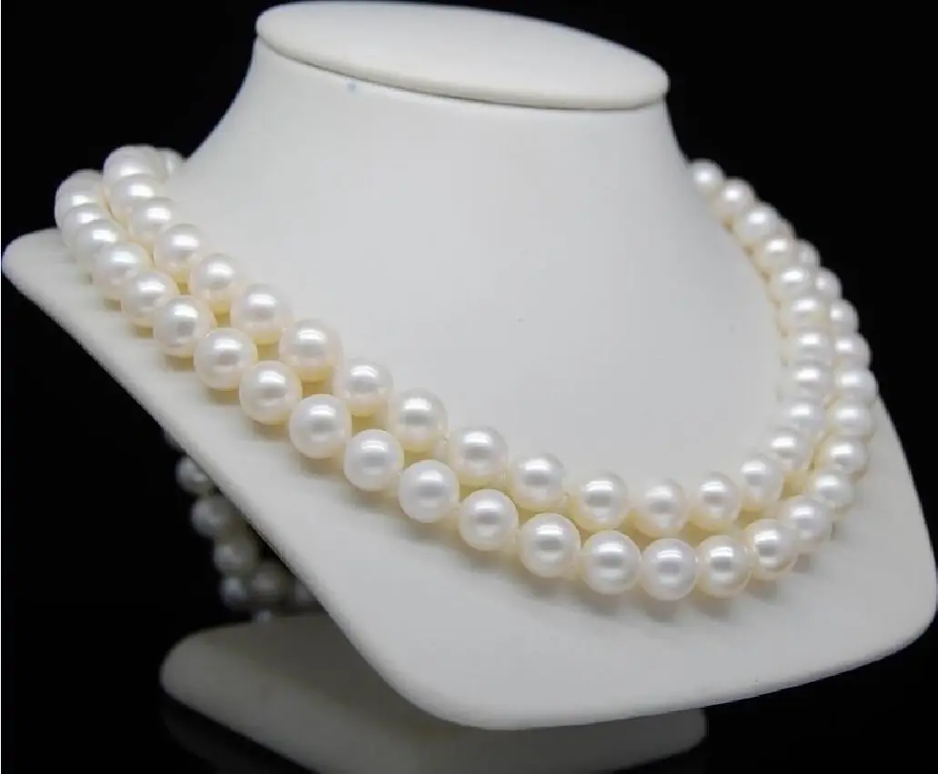 Ожерелье из пресноводного жемчуга круглой формы 36 дюймов AAAA + 9-10 мм