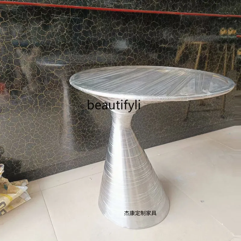 Кофейный столик современный простой круглый Угловой Столик Из Нержавеющей Стали