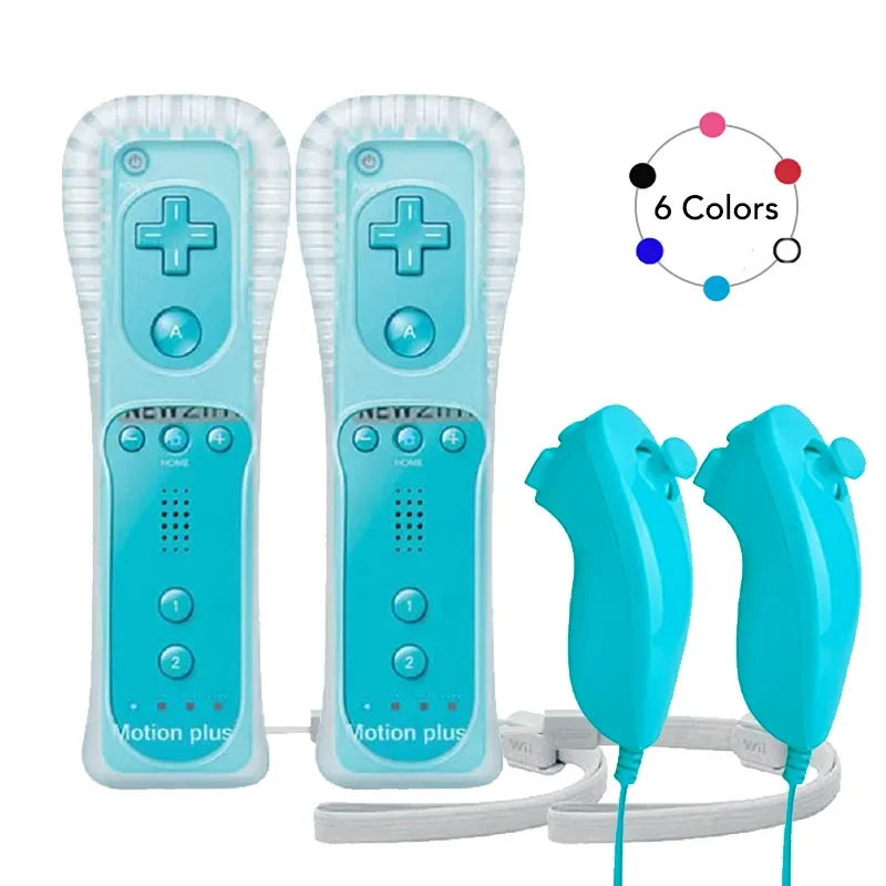 

NEW2023 2 In 1 Controller U Built-in Motion Plus Mando Nunchuck Remote Controller Gamepad Joystick With Silicone Case