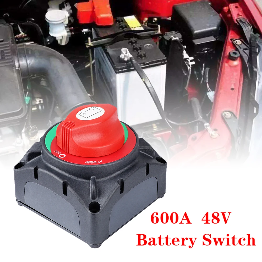 

DC 12V-48V 600A Car Battery Disconnect Switch Battery Switch Isolator Cut Off Kill Knob Switch For Auto Marine Boat Camper Truck