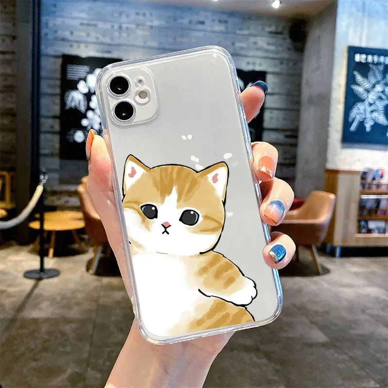Чехол для телефона с забавными мультяшными кошками и любовниками iPhone 15 14 13 12 11 Pro