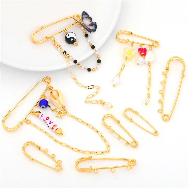 

High Quantity 1pc/bag 18K Gold Pin DIY Sewing Tools Accessory Copper Needles Large Safety Pin Small Brooch Apparel Accessories