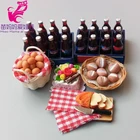 Аксессуары для кукольного домика BJD, миниатюрная имитация, торт на день рождения Pepsi Cola, винное масло, хлеб, яйцо для куклы барби 16 Bjd