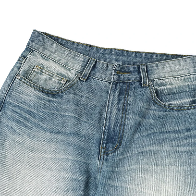 KSTUN 2025 Мужские расклешенные джинсы удобные джинсовые брюки светло-голубые