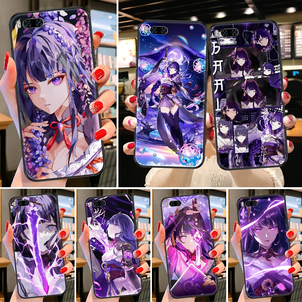 

Genshin Impact Raiden Shogun Phone case For Xiaomi Mi Max Note 3 A2 A3 8 9 9T 10 Lite Pro Ultra black pretty funda silicone
