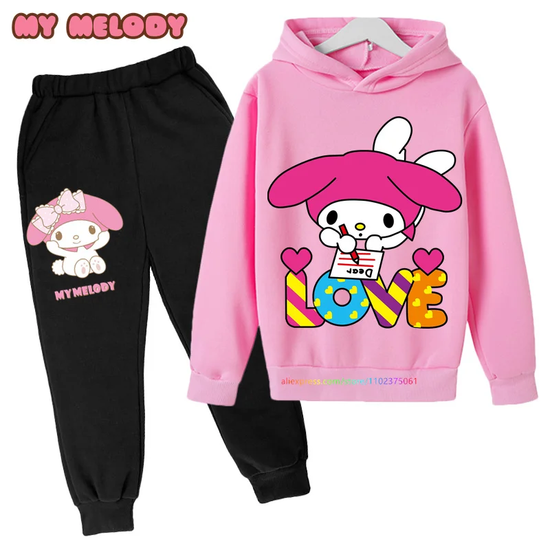 

Autumn New Boys My Melody 2pcs Sets Baby Boy Girls Outdoor Sports Clothes Hoodie + Pants Set Jogging Sport Suit Sweatshirts