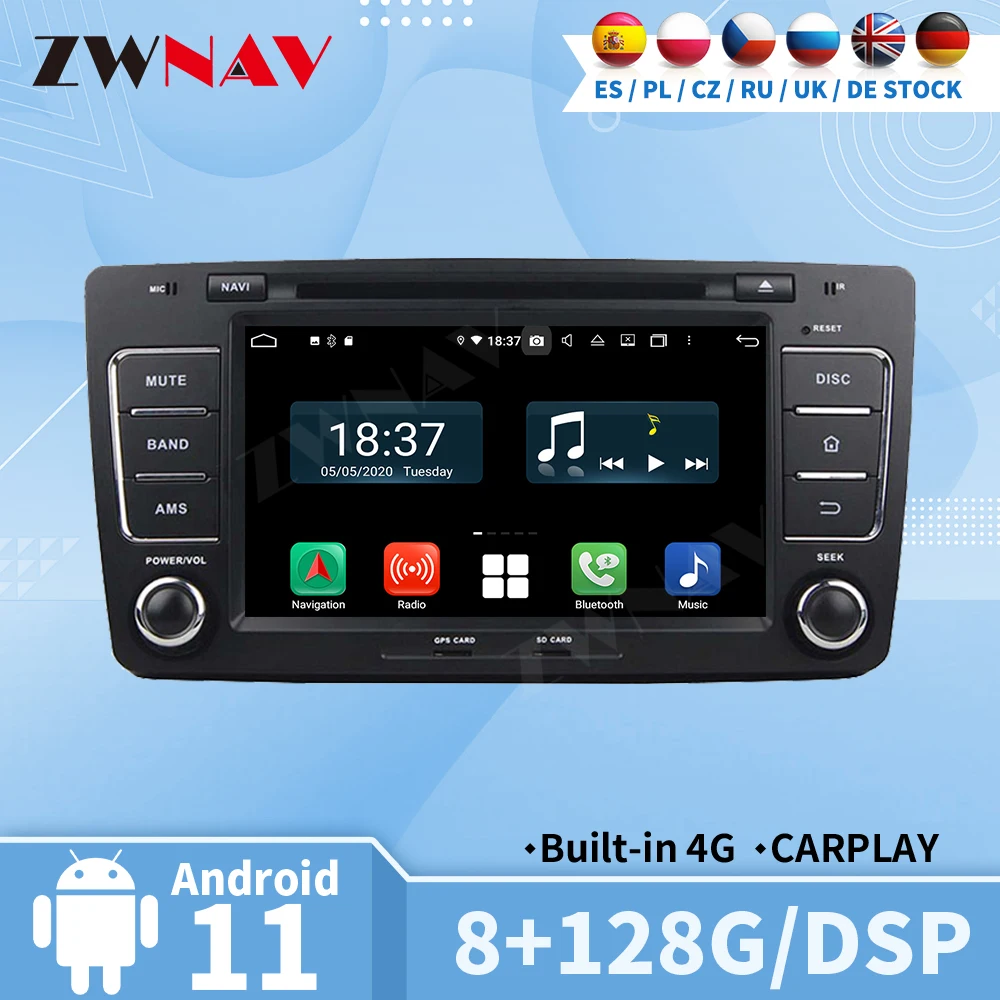 

Carplay Radio Bluetooth Video Receiver For Skoda Octavia 2012 GPS Automotive Multimedia Central 2 Din Android Auto Screen Stereo