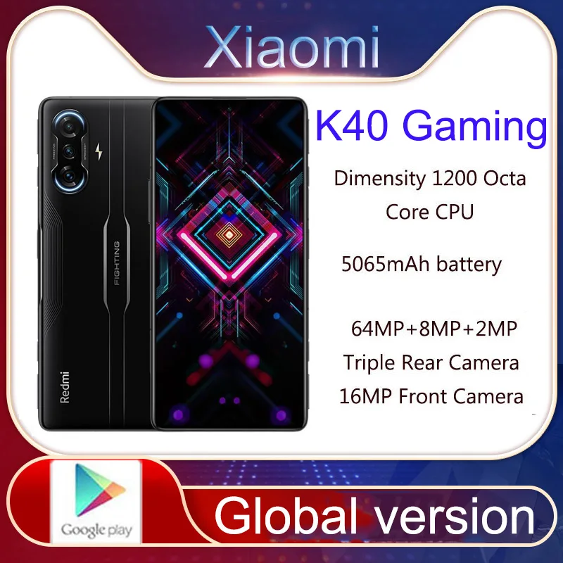 Xiaomi Redmi K40 Gaming mobile phone Global ROM 6GB 128GB Dimensity 1200 Octa Core 120Hz Display 64MP Camera cellphones enlarge