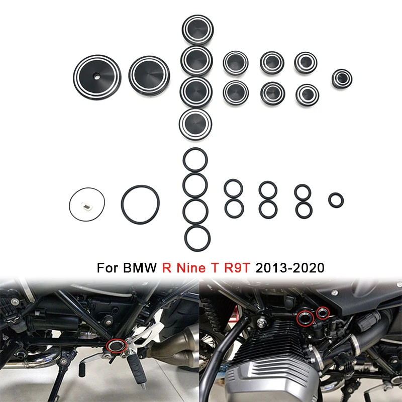 

R Nine T Frame Hole Caps Cover Plug Kit Decor Protection For BMW RNineT R9T Pure Racer Scrambler Urban G/S 2013-2020 2018 2019