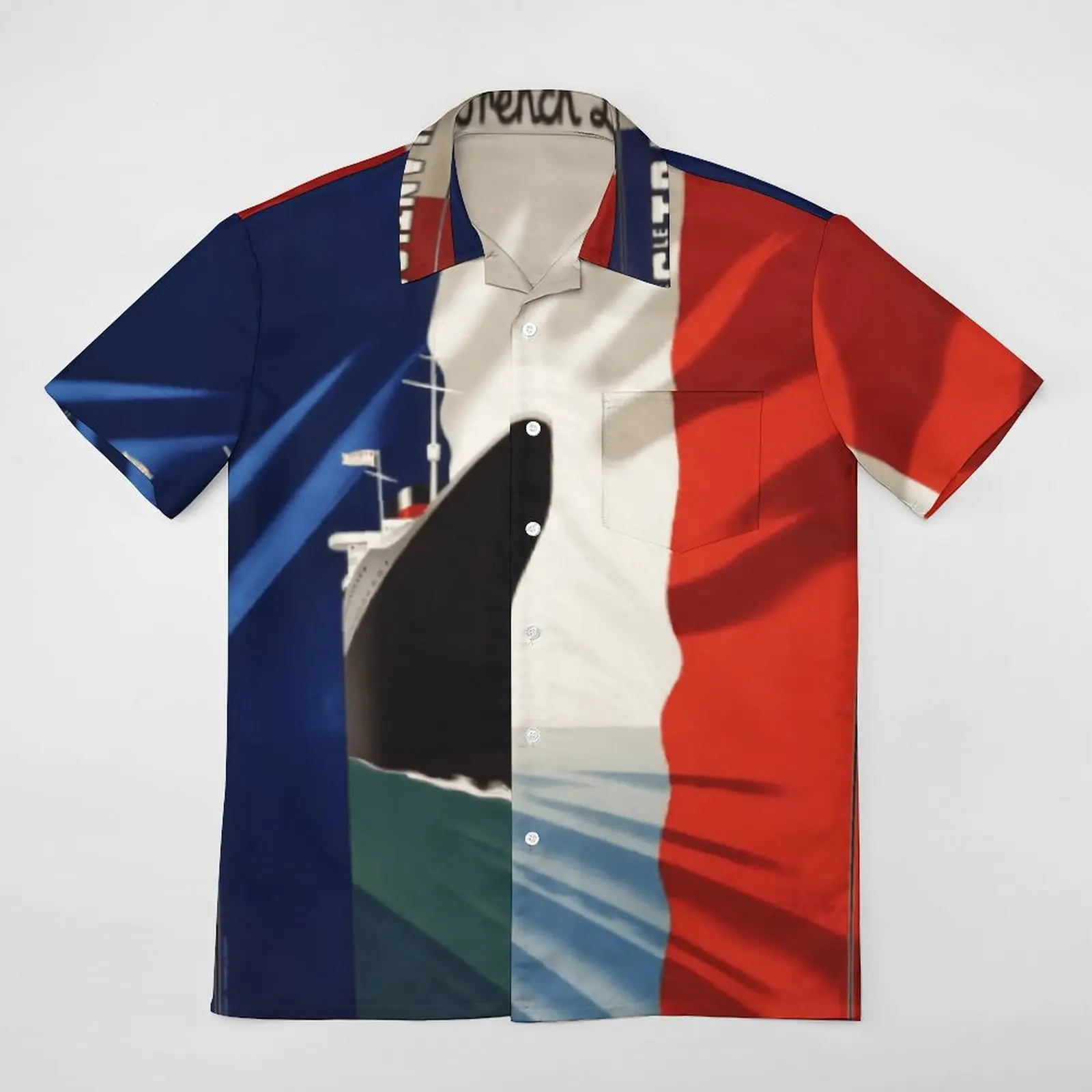 Vintage Travel Poster France Line Transatlantique Tees Classic Pantdress High Grade A Short Sleeved Shirt Going Out Eur Size