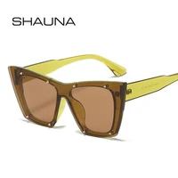 shauna retro rivets oversized women cateye sunglasses trending men punk sun glasses shades uv400