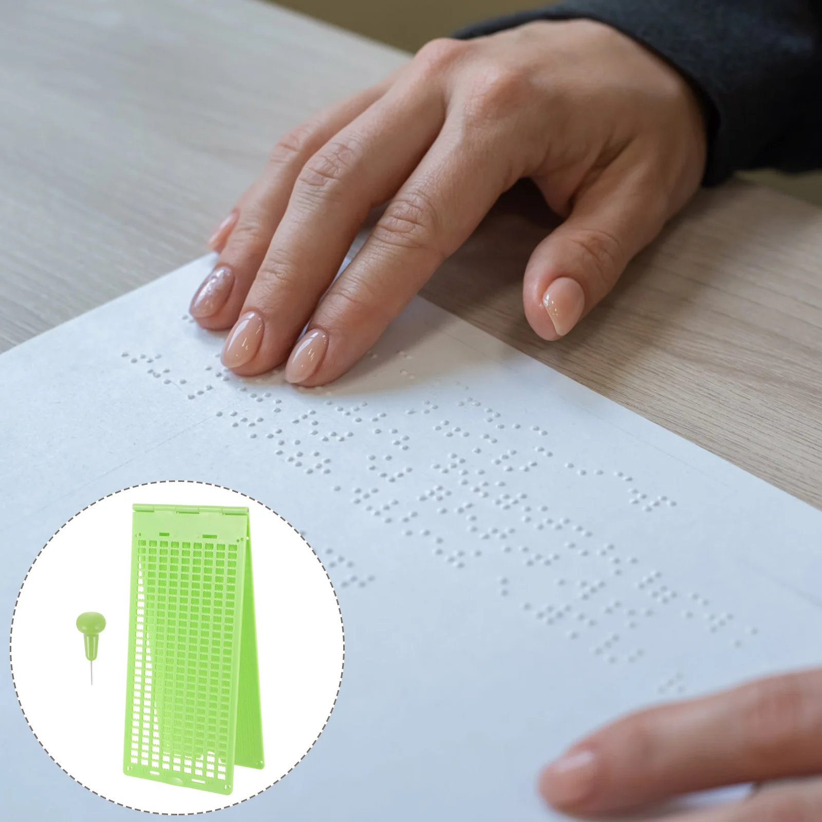 

Braille Tablet Plastic Plate Fingerboard Writing Slate Stylus Kit Blind School Supplies