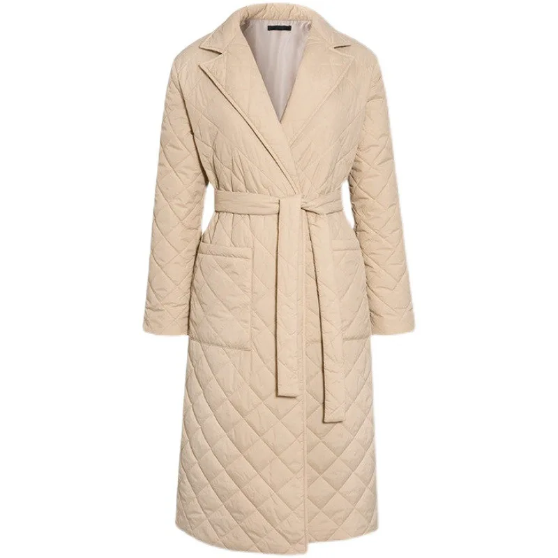 Long straight winter coat Casual women tailored outerwear