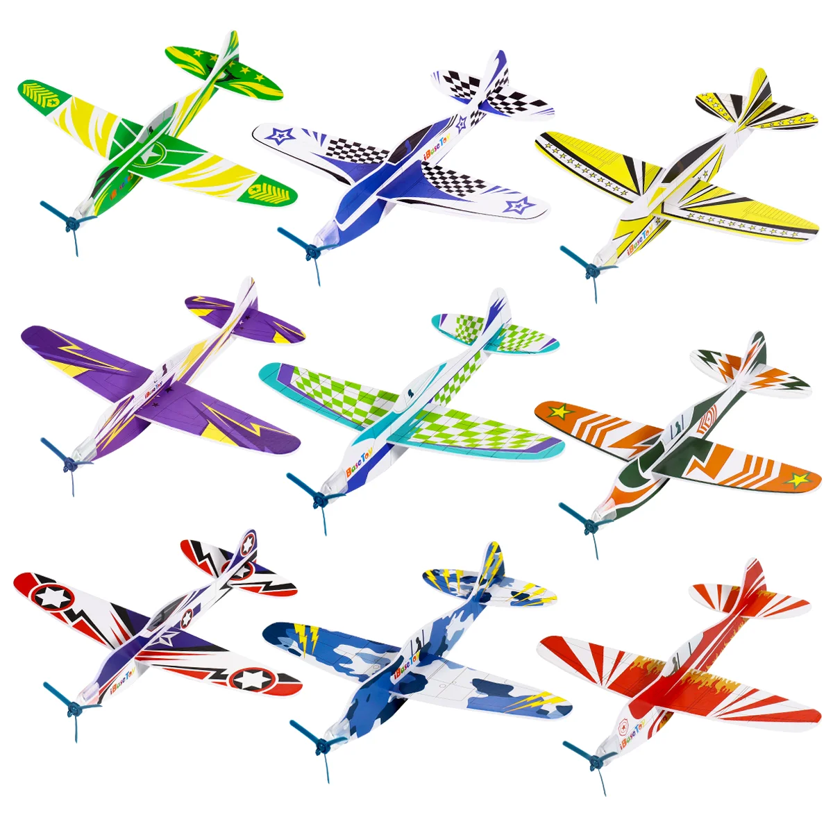 

iBaseToy 36pcs Assembly Colorful Airplanes Throwing Planes for Kids Gift