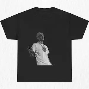 РОК-ГРУП. Футболка Central Cee Graphic Cench Rap с черно-белой графикой Streetwear для любителей рэп