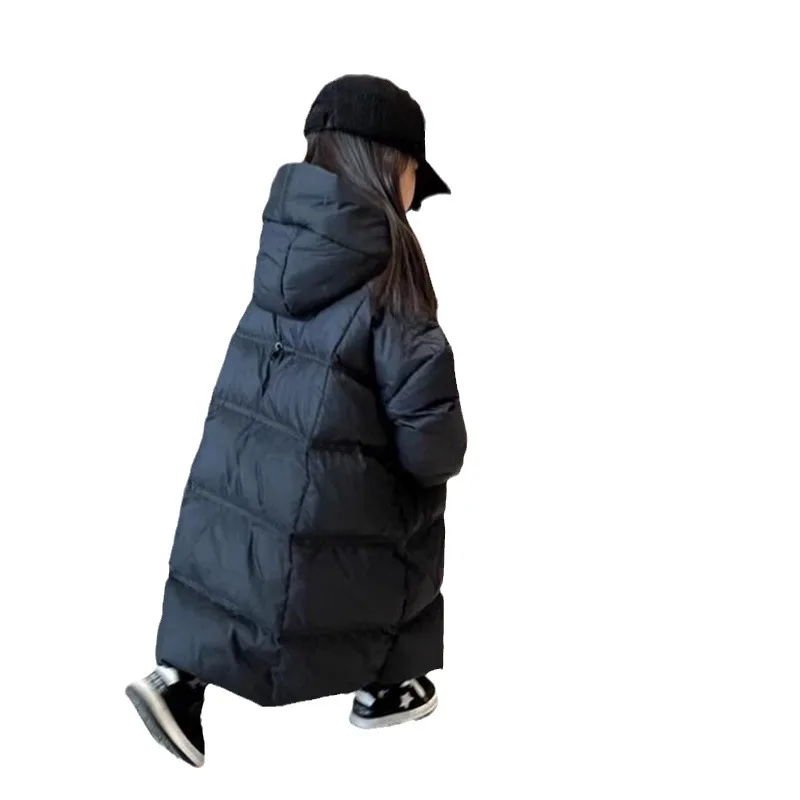 Повседневное пуховое пальто для девочек модные парки с капюшоном подростков