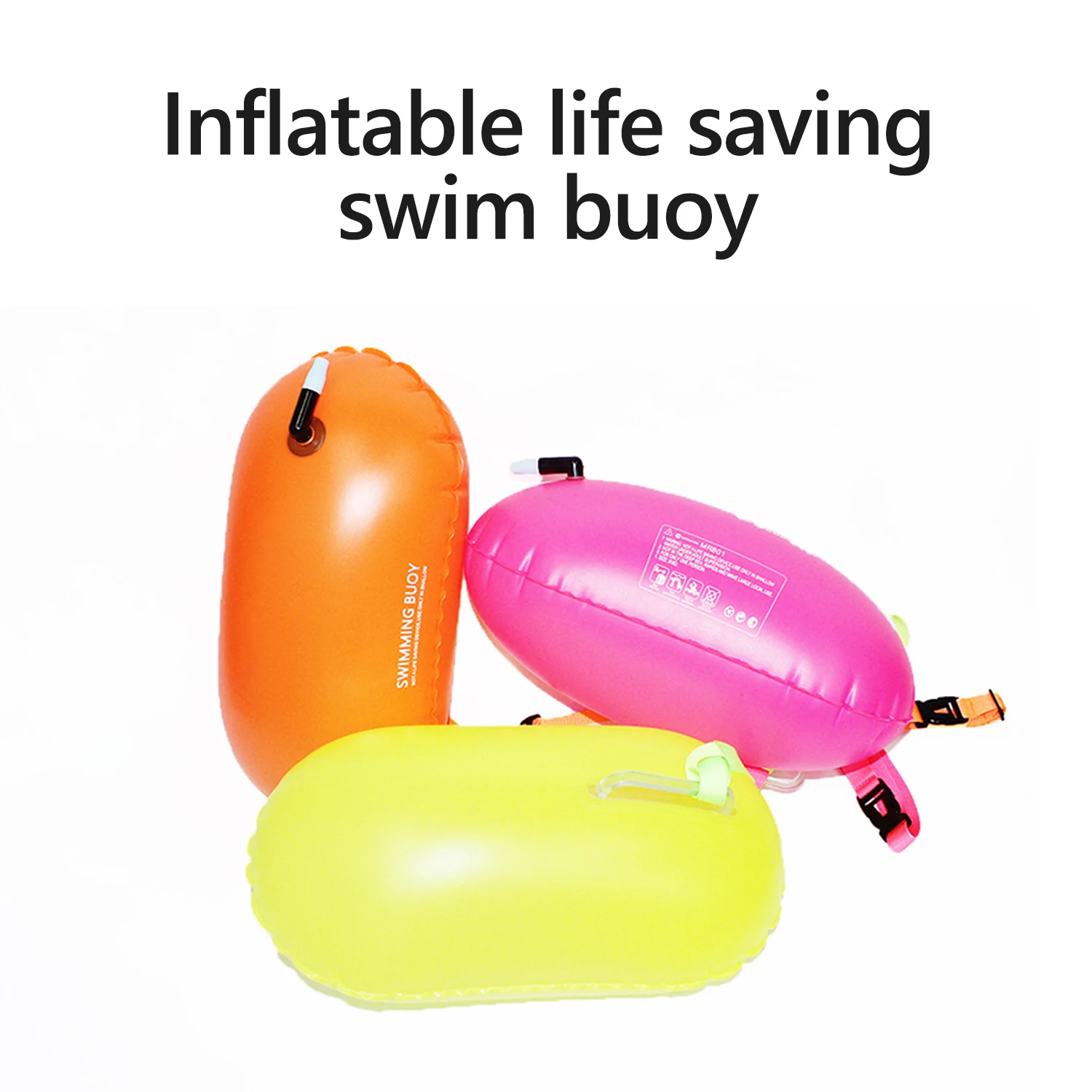 

Outdoor safety multifunctional single airbag swimming buoy with belt waterproof inflatable fart buoy life-saving swimming buoy