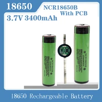 100 originele beschermd 18650 ncr18650b oplaadbare li ion batterij 3 7v met pcb 3400mah voor zaklamp 18650 batterijen gebruiken