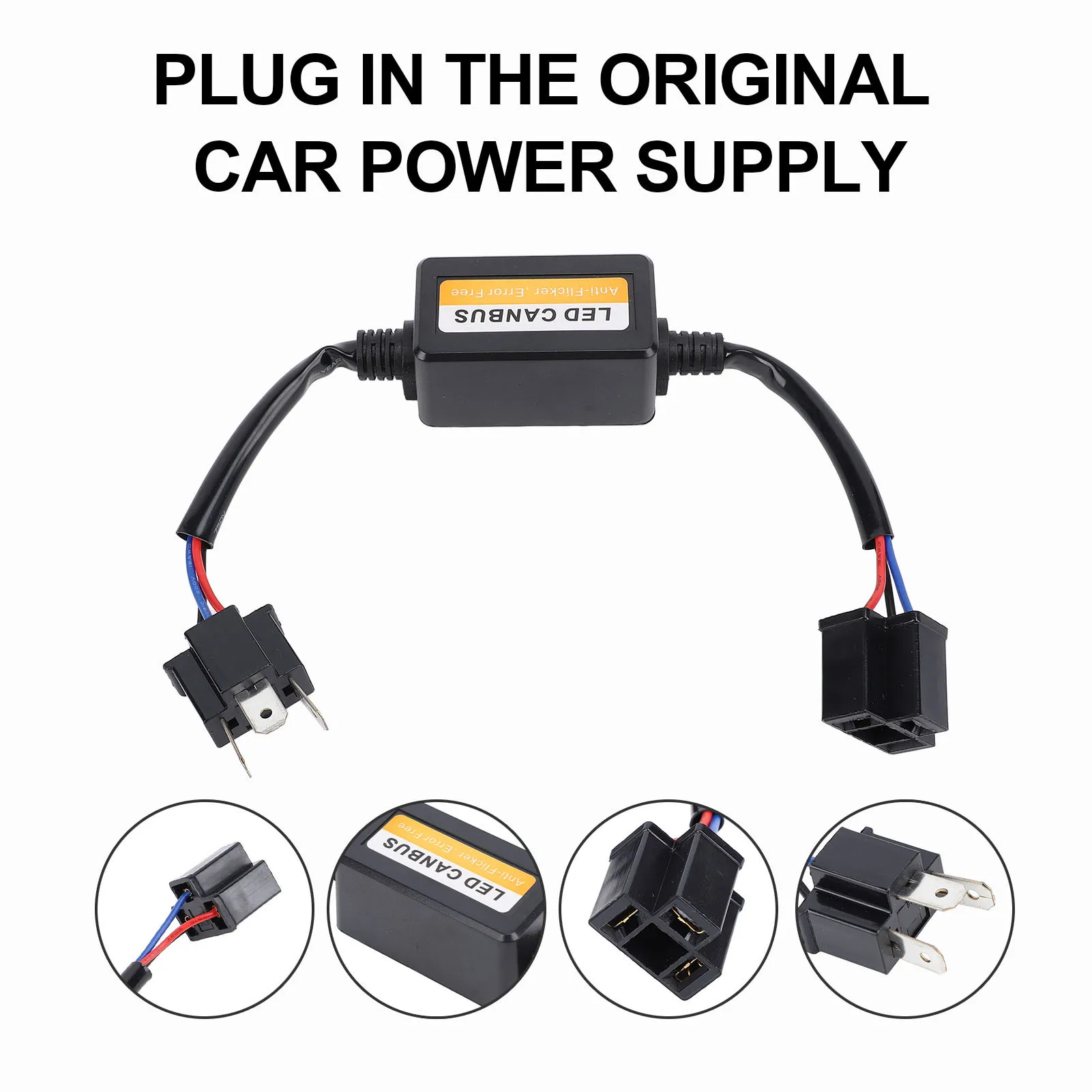 

Универсальный комплект декодера H4 CANbus, 2 шт., встроенный резистор нагрузки без проводки, модели фар H4, светодиодный резистор для фар, декодер