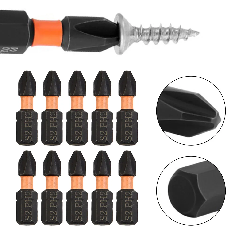 

10pcs 25mm PH2 Impact Screwdriver Bit Magnetic Alloy Steel Cross Screwdriver Bit Herramientas De Mano Set Destornillador Outils