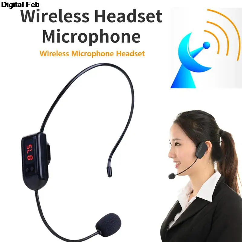 Wireless Microphone Radio FM Headset Handsfree Megaphone Mic For Loudspeaker Teaching Tour Guide Sale Promotion Lectures Meeting