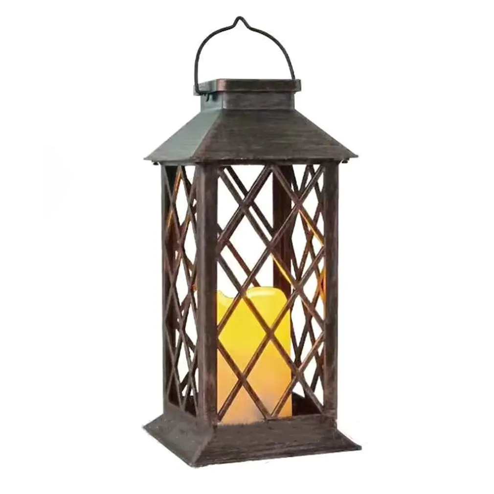 

NB-4 Solar Lantern Hanging Lanterns Waterproof LED Flickering Flameless Candle Mission Outdoor Garden Decorative Lights