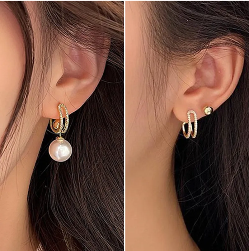 

New Fashion Heart Pearl Earrings For Women Girls Trendy Vintage Brincos Cute Flower Geometric Drop Earring pendientes mujer 귀걸이