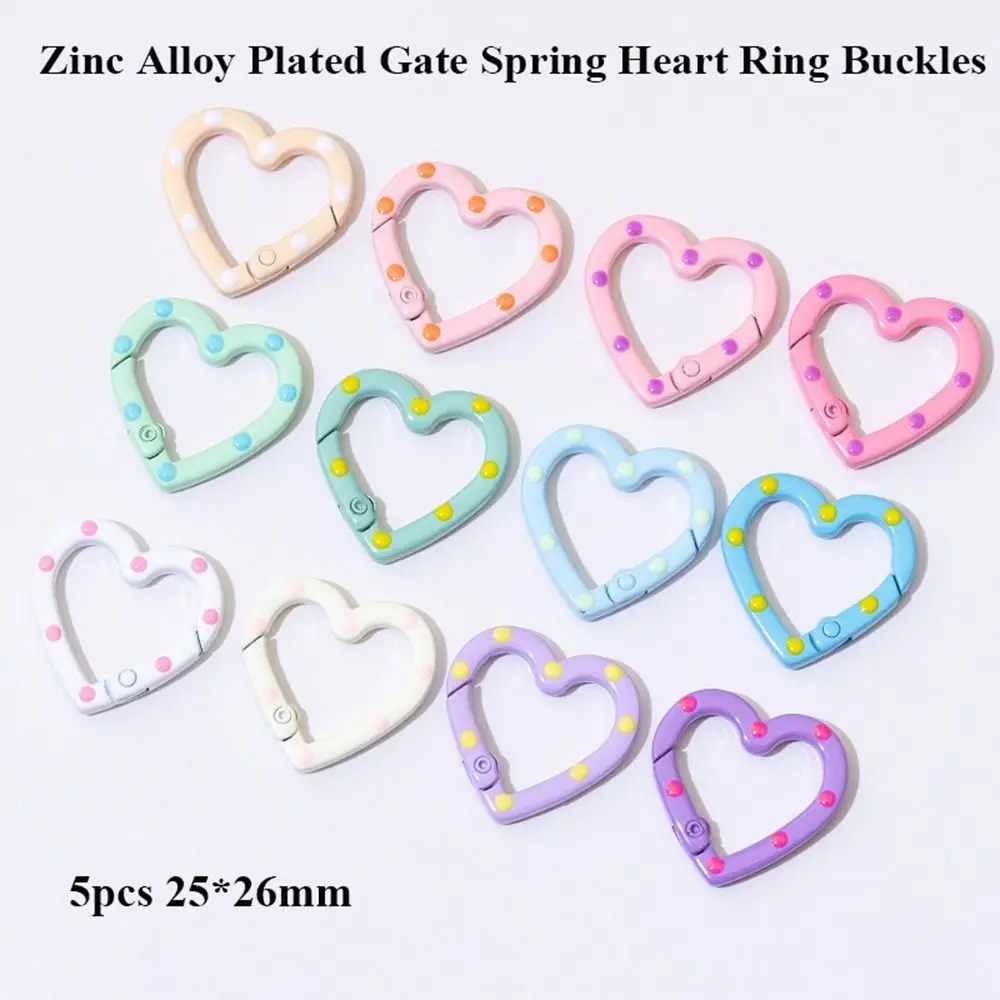 

4pcs 25*26mm/28*35mm Spring Heart/Cat Ring Buckles New Multicolors Heart/Cat Shape Carabiner Zinc Alloy Hooks Purses Handbags