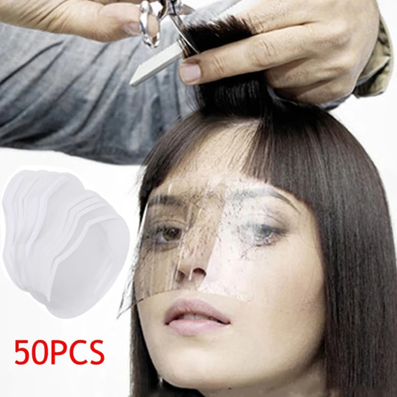 

50PCS Barber Face Shield Hairspray Isolate Cover Haircut Face Protecting Cover Forehead Plastic Mask Disposable Salon Supply